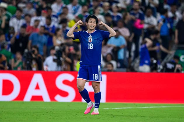 Fußball, FIFA WM 2026, Tunesien - Japan #7 June 29, 2026, Monterrey, Nuevo Leon, Mexico: Ayase Ueda of Japan celebrates his first goal during the FIFA World Cup, WM, Weltmeisterschaft, Fussball 2026 match between Tunisia and Japan. Tunisia hosted Japan at Monterrey Stadium on June 20, 2026 in Monterrey, Mexico Monterrey Mexico - ZUMAf196 20260629_zsp_f196_025 Copyright: xMartinxFonsecax