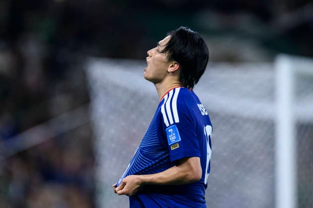 Fußball, FIFA WM 2026, Tunesien - Japan #7 June 29, 2026, Monterrey, Nuevo Leon, Mexico: Ayase Ueda of Japan celebrates his second goal during the FIFA World Cup, WM, Weltmeisterschaft, Fussball 2026 match between Tunisia and Japan. Tunisia hosted Japan at Monterrey Stadium on June 20, 2026 in Monterrey, Mexico Monterrey Mexico - ZUMAf196 20260629_zsp_f196_034 Copyright: xMartinxFonsecax