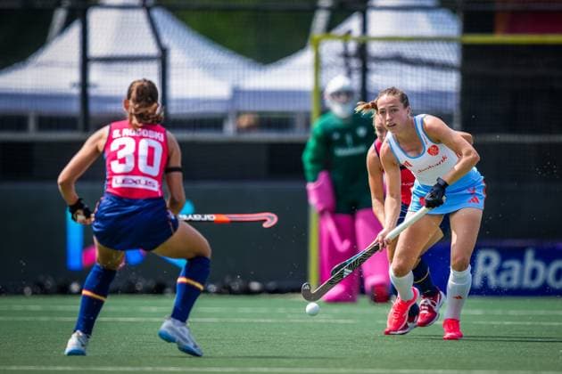 ROTTERDAM, 21-06-2026, HC Rotterdam, FIH Hockey Pro League Women, Season 2025-2026. Match between Netherlands and Spain (2nd match) , Picture shows Netherlands player Renee van Laarhoven Netherlands - Spain (2nd match)  x204525515x Copyright: