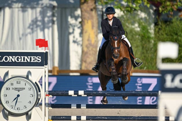 Héléna Bukwald sur GHA DEN DINI participe au Prix Mairie du 7ème de de la 12ème édition Longines Paris Eiffel Jumping au pied de la Tour Eiffel sur le Champ-de-Mars à Paris, France, le 212 juin 2026. Perusseau-Veeren Bestimage 7th Arrondissement Town Hall Prize during the 12th edition of the Longines Paris Eiffel Jumping at Champ-de-Mars near Eiffel Tower in Paris, France, on June 21, 2026. Paris France  Copyright: xPerusseau-Veerenx xBestimagexPerusseau-Veerenx xBestimagex