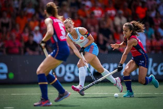 ROTTERDAM, 21-06-2026, HC Rotterdam, FIH Hockey Pro League Women, Season 2025-2026. Match between Netherlands and Spain (2nd match) , Picture shows Netherlands player Marijn Veen Netherlands - Spain (2nd match)  x204525782x Copyright: