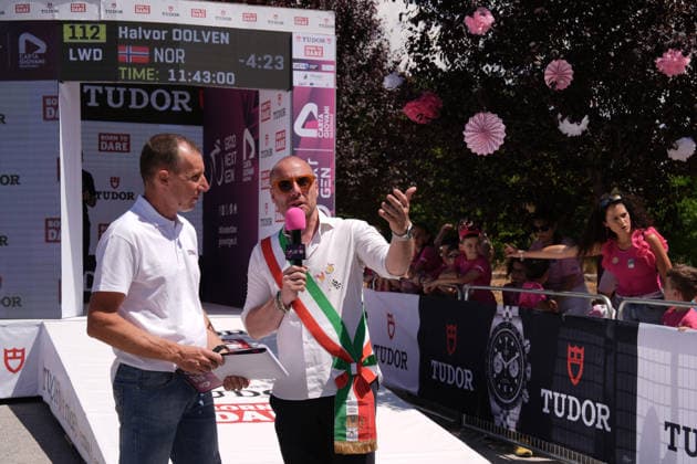 Mayor Lucio Marinacci during Stage 8 of the Giro Next Gen 2026 Individual Time Trial, from Villa Sant Angelo to L Aquila, Italy, Sunday, June 21, 2026.  Copyright: xMassimoxPaolone LaPressex