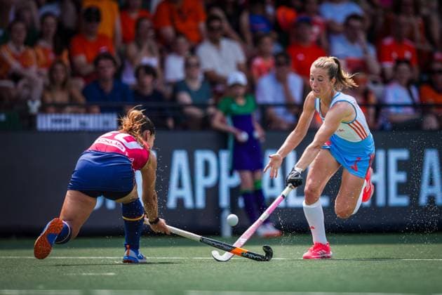 ROTTERDAM, 21-06-2026, HC Rotterdam, FIH Hockey Pro League Women, Season 2025-2026. Match between Netherlands and Spain (2nd match) , Picture shows Netherlands player Xan de Waard Netherlands - Spain (2nd match)  x204525821x Copyright: