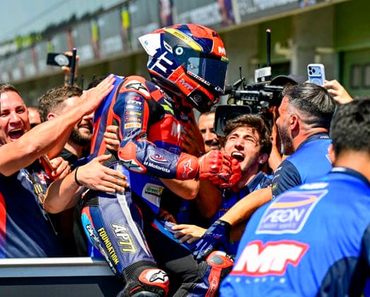 Czech Republic motorcycle Grand Prix, MotoGP World Championship, WM, Weltmeisterschaft Moto3 race, in Brno, Czech Republic, on June 21, 2026. Winner Hakim Danish of Malaysia, AEON Credit - MT Helmets - MSI Team. (CTKxPhoto VaclavxSalek) CTKPhotoP2026062102863  CTKPhotoP2026062102863
