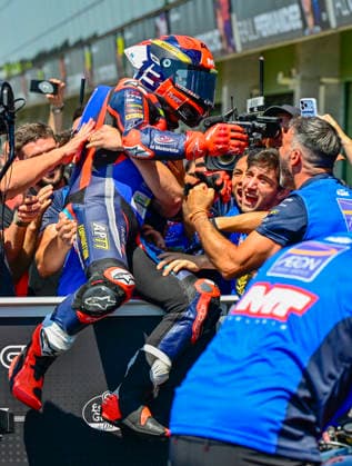 Czech Republic motorcycle Grand Prix, MotoGP World Championship, WM, Weltmeisterschaft Moto3 race, in Brno, Czech Republic, on June 21, 2026. Winner Hakim Danish of Malaysia, AEON Credit - MT Helmets - MSI Team. (CTKxPhoto VaclavxSalek) CTKPhotoP2026062102873  CTKPhotoP2026062102873