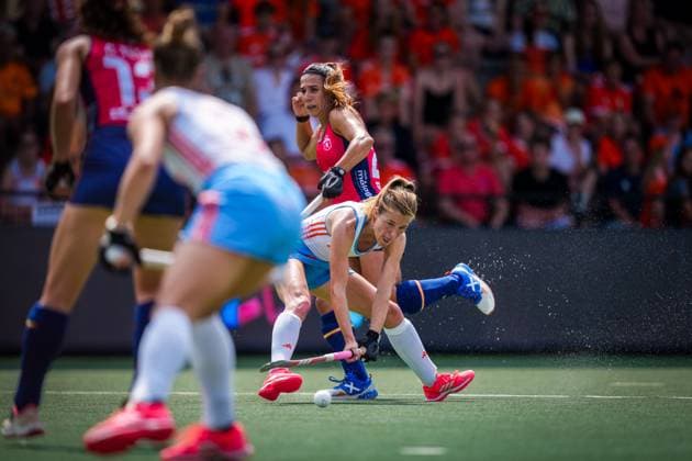 ROTTERDAM, 21-06-2026, HC Rotterdam, FIH Hockey Pro League Women, Season 2025-2026. Match between Netherlands and Spain (2nd match) , Picture shows Netherlands player Xan de Waard Netherlands - Spain (2nd match)  x204526021x Copyright: