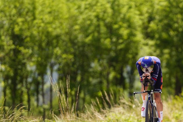 The race during Stage 8 of the Giro Next Gen 2026 Individual Time Trial, from Villa Sant Angelo to L Aquila, Italy, Sunday, June 21, 2026.  Copyright: xFabioxFerrari LaPressex