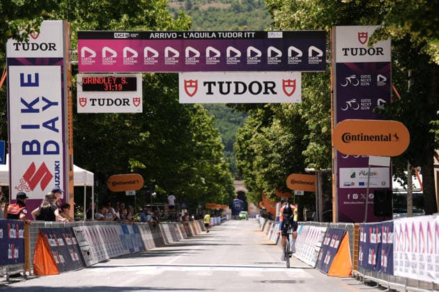 Great Britain s Sebastian Grindley of Lidl-Trek Future Racing during Stage 8 of the Giro Next Gen 2026 Individual Time Trial, from Villa Sant Angelo to L Aquila, Italy, Sunday, June 21, 2026.  Copyright: xMassimoxPaolone LaPressex