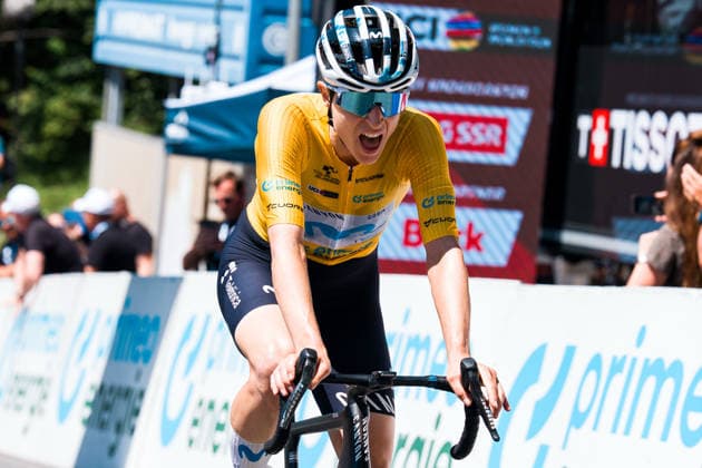 VILLARS-SUR-OLLON, SWITZERLAND - JUNE 21: Marlen Reusser of Switzerland and Movistar Team after the 89th Tour de Suisse 2026 on June 21, 2026 in Villars-sur-Ollon, Switzerland. *** VILLARS SUR OLLON, SWITZERLAND, JUNE 21 Marlen Reusser of Switzerland and the Movistar Team after the 89th Tour de Suisse 2026 on June 21, 2026, in Villars sur Ollon, Switzerland,detected_source_language Copyright: xJustPictures.ch PascalxvonxBürenx jp-en-EuSpIm-Pavo_Fotografie-00145
