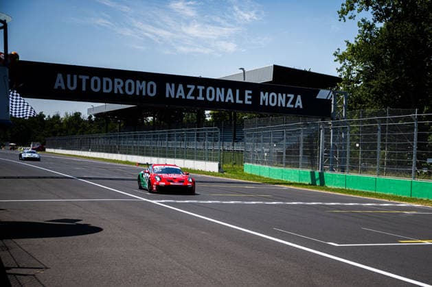 MOTORSPORTS - Porsche Carrera Cup - Porsche Carrera Cup Photo by IPA ABACAPRESS.COM85907828 - Andrea Bristot (ITA) wins the race - Porsche Carrera Cup Italia Rounds 5-6. At the Autodromo di Monza in Monza, MB. On June 21, 2026. Monza Italy  Copyright: xIPAxSport ABACAx