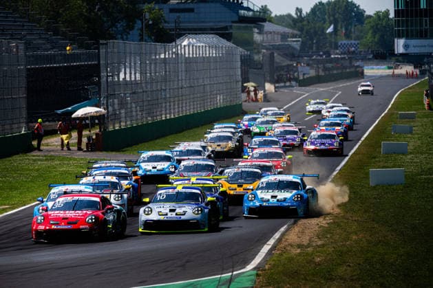 MOTORSPORTS - Porsche Carrera Cup - Porsche Carrera Cup Photo by IPA ABACAPRESS.COM85907843 - Race 2 Start, led by Andrea Bristot (ITA) - Porsche Carrera Cup Italia, Rounds 5-6. At the Autodromo di Monza in Monza, MB. On June 21, 2026. Monza Italy  Copyright: xIPAxSport ABACAx