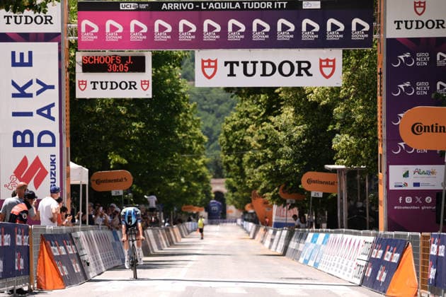 Belgium s Jasper Schoofs of Soudal Quick-Step Devo Team during Stage 8 of the Giro Next Gen 2026 Individual Time Trial, from Villa Sant Angelo to L Aquila, Italy, Sunday, June 21, 2026.  Copyright: xMassimoxPaolone LaPressex
