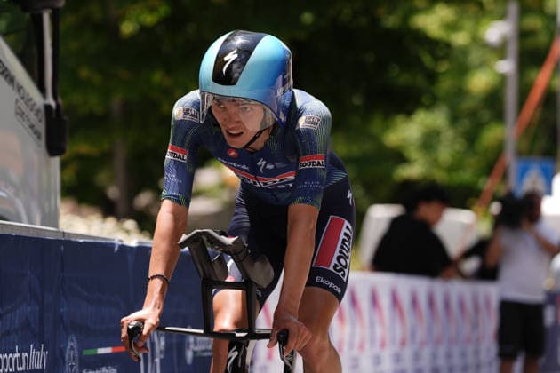 Belgium s Jasper Schoofs of Soudal Quick-Step Devo Team during Stage 8 of the Giro Next Gen 2026 Individual Time Trial, from Villa Sant Angelo to L Aquila, Italy, Sunday, June 21, 2026.  Copyright: xMassimoxPaolone LaPressex