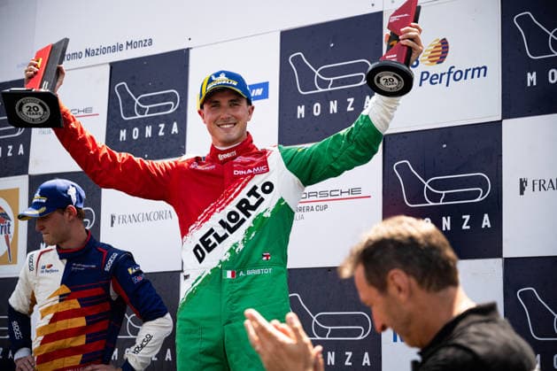 MOTORSPORTS - Porsche Carrera Cup - Porsche Carrera Cup Photo by IPA ABACAPRESS.COM85907842 - Andrea Bristot (ITA), winner of Rounds 5–6 of the Porsche Carrera Cup Italia. At the Autodromo di Monza in Monza, MB. On June 21, 2026. Monza Italy  Copyright: xIPAxSport ABACAx