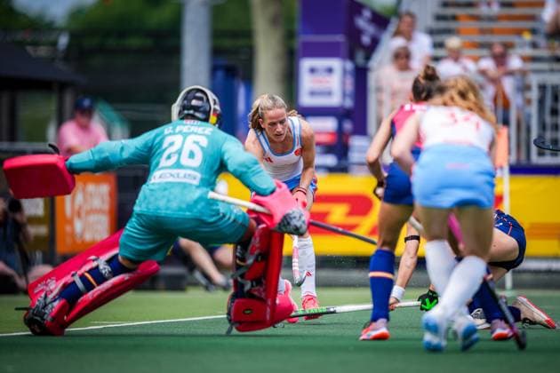 ROTTERDAM, 21-06-2026, HC Rotterdam, FIH Hockey Pro League Women, Season 2025-2026. Match between Netherlands and Spain (2nd match) , Picture shows Netherlands player Felice Albers Netherlands - Spain (2nd match)  x204526659x Copyright: