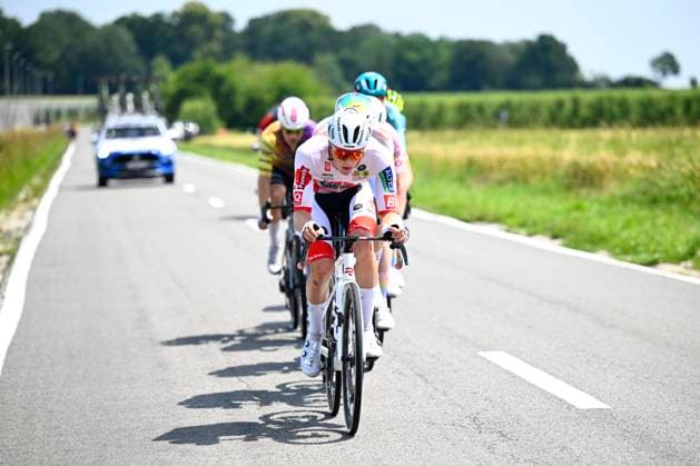 Baloise Belgium Tour 2026 Stage 5 HOEILAART, BELGIUM - JUNE 21 : De Bruyckere Kay (BEL) of Pauwels Sauzen - Altez Industriebouw Cycling Team leading the escape pack during stage 5 of the 95th edition of Baloise Tour of Belgium an UCI ProSeries 2.Pro cycling road race stage for Men Elite of 183.6 km with start in Gingelom and finish in Hoeilaart on June 21, 2026 in Hoeilaart, Belgium, 21 06 2026 ( Motordriver Stephan Boone - Hoeilaart Belgium  Copyright: xTomasxSiskx
