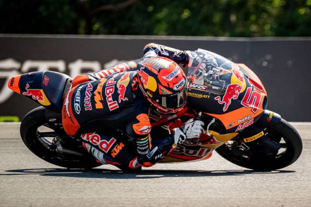 Czech Republic motorcycle Grand Prix BRNO, CZECH REPUBLIC - JUNE 21: Spanish Moto3 rider Brian Uriarte of Red Bull KTM Ajo in action at the Grand Prix of Czechia at the Masaryk Circuit in Brno, Czech Republic, 21 June 2026. Lukas Kabon Anadolu Brno Czechia. Editorial use only. Please get in touch for any other usage.  Copyright: x2026xAnadoluxLukasxKabonx