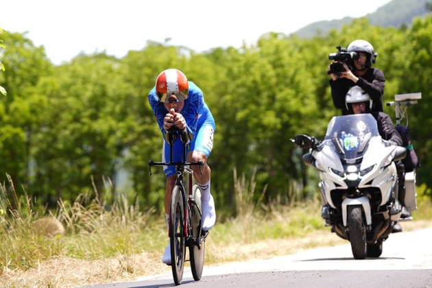 Great Britain s Mattie Dodd of Ineos Grenadiers Racing Academy during Stage 8 of the Giro Next Gen 2026 Individual Time Trial, from Villa Sant Angelo to L Aquila, Italy, Sunday, June 21, 2026.  Copyright: xFabioxFerrari LaPressex