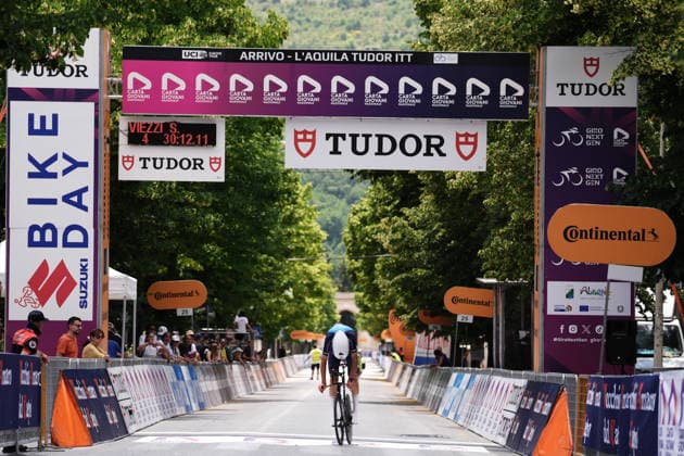 Italy s Stefano Viezzi of Nazionale Italiana during Stage 8 of the Giro Next Gen 2026 Individual Time Trial, from Villa Sant Angelo to L Aquila, Italy, Sunday, June 21, 2026.  Copyright: xMassimoxPaolone LaPressex