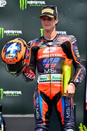 Czech Republic motorcycle Grand Prix, MotoGP World Championship, WM, Weltmeisterschaft Moto2 category, in Brno, Czech Republic, on June 21, 2026. Winner Ivan Ortola of Spain, QJMotor-MSI Team. (CTKxPhoto VaclavxSalek) CTKPhotoP2026062103345  CTKPhotoP2026062103345