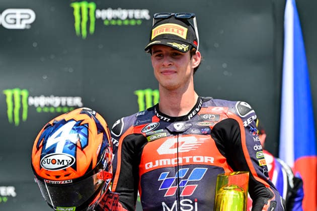 Czech Republic motorcycle Grand Prix, MotoGP World Championship, WM, Weltmeisterschaft Moto2 category, in Brno, Czech Republic, on June 21, 2026. Winner Ivan Ortola of Spain, QJMotor-MSI Team. (CTKxPhoto VaclavxSalek) CTKPhotoP2026062103347  CTKPhotoP2026062103347