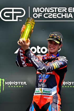 Czech Republic motorcycle Grand Prix, MotoGP World Championship, WM, Weltmeisterschaft Moto2 category, in Brno, Czech Republic, on June 21, 2026. Winner Ivan Ortola of Spain, QJMotor-MSI Team. (CTKxPhoto VaclavxSalek) CTKPhotoP2026062103363  CTKPhotoP2026062103363