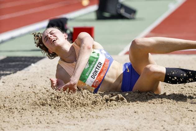 HENGELO - Sofie Dokter (Netherlands) in action in the long jump during the 45th edition of the FBK Games. The Netherlands most important international athletics competition is taking place in Hengelo. VINCENT JANNINK ANP xVIxANPxSportx xxANPxIVx 561584156 originalFilename: 561584156.jpg
