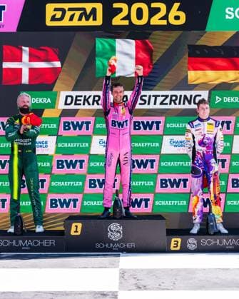 DTM, 5. + 6. Rennen DEKRA Lausitzring 2026 14 Ferrari 296 GT3 EVO, EMIL FREY RACING: Matteo Cairoli: picture by Gruppe C Photography Schipkau Lausitzring Brandenburg Deutschland Copyright: xGruppexCxPhotographyx