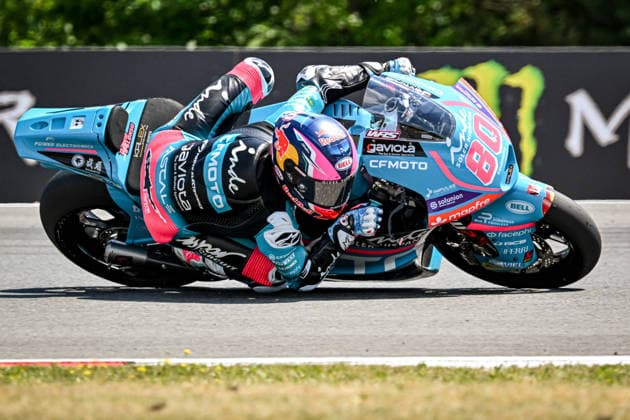 Czech Republic motorcycle Grand Prix BRNO, CZECH REPUBLIC - JUNE 21: Moto2 rider Alonso David of CFMoto Aspar Team in action at the Grand Prix of Czechia at the Masaryk Circuit in Brno, Czech Republic, 21 June 2026. Lukas Kabon Anadolu Brno Czech Republic. Editorial use only. Please get in touch for any other usage.  Copyright: x2026xAnadoluxLukasxKabonx