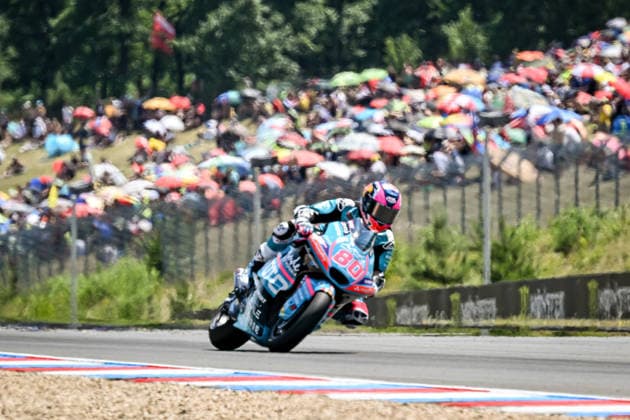 Czech Republic motorcycle Grand Prix BRNO, CZECH REPUBLIC - JUNE 21: Moto2 rider Alonso David of CFMoto Aspar Team in action at the Grand Prix of Czechia at the Masaryk Circuit in Brno, Czech Republic, 21 June 2026. Lukas Kabon Anadolu Brno Czech Republic. Editorial use only. Please get in touch for any other usage.  Copyright: x2026xAnadoluxLukasxKabonx