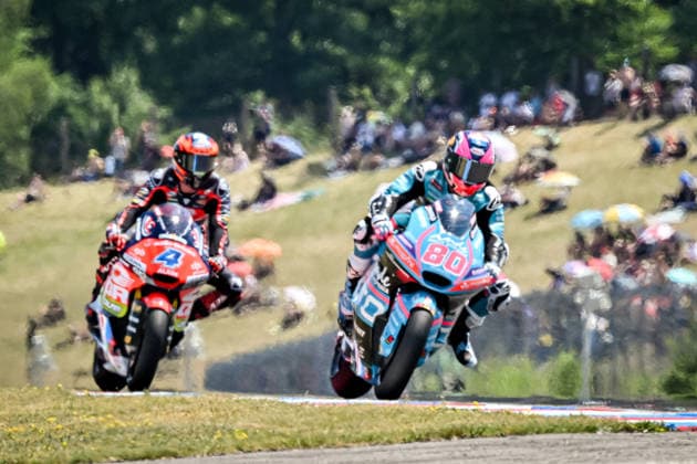 Czech Republic motorcycle Grand Prix BRNO, CZECH REPUBLIC - JUNE 21: Moto2 rider Alonso David of CFMoto Aspar Team in action at the Grand Prix of Czechia at the Masaryk Circuit in Brno, Czech Republic, 21 June 2026. Lukas Kabon Anadolu Brno Czech Republic. Editorial use only. Please get in touch for any other usage.  Copyright: x2026xAnadoluxLukasxKabonx