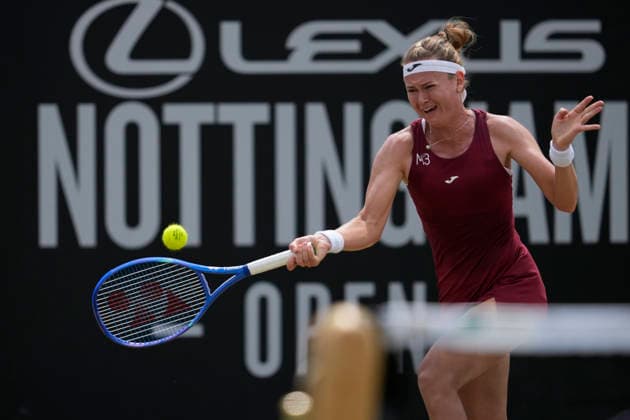 Lexus Nottingham Open - Day Seven Marie Bouzkova competes during the singles final match at the 2026 Lexus Nottingham Open Women s tennis tournament at the Nottingham Tennis Centre in Nottingham, England, on June 21, 2026. Nottingham United Kingdom  Copyright: xOwenxHammondx originalFilename:hammond-2026lexu260621_npffR.jpg