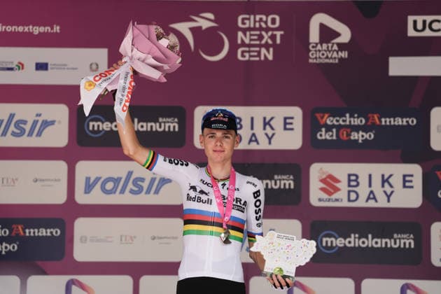 Lorenzo Mark Finn of Red Bull - Bora - Hansgrohe Rookies stage winner during Stage 8 of the Giro Next Gen 2026 Individual Time Trial, from Villa Sant Angelo to L Aquila, Italy, Sunday, June 21, 2026.  Copyright: xMassimoxPaolone LaPressex
