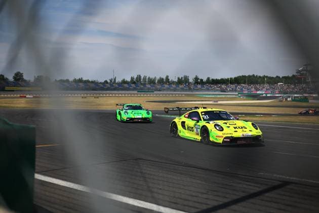 91 Thomas Preining (A Manthey), Porsche 911 GT3 R Evo, action Photo: Hoch Zwei Klettwitz Germany *** 91 Thomas Preining A Manthey, Porsche 911 GT3 R Evo, action photo taken at Hoch Zwei Klettwitz, Germany,detected_source_language