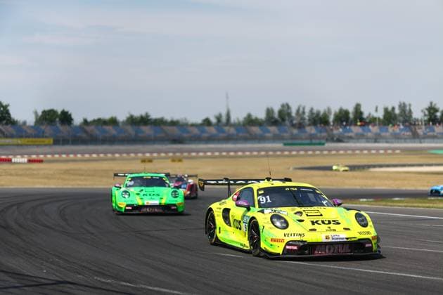 91 Thomas Preining (A Manthey), Porsche 911 GT3 R Evo, action Photo: Hoch Zwei Klettwitz Germany *** 91 Thomas Preining A Manthey, Porsche 911 GT3 R Evo, action photo taken at Hoch Zwei Klettwitz, Germany,detected_source_language