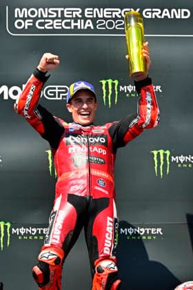 Czech Republic motorcycle Grand Prix, MotoGP World Championship, WM, Weltmeisterschaft MotoGP category, in Brno, Czech Republic, on June 21, 2026. Winner Marc Marquez of Spain, Ducati Lenovo Team. (CTKxPhoto VaclavxSalek) CTKPhotoP2026062103916  CTKPhotoP2026062103916