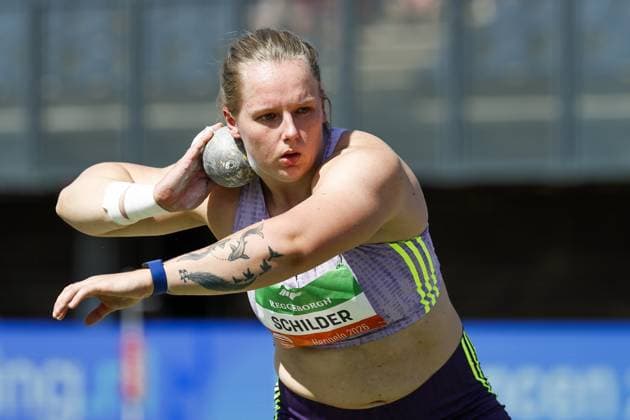 HENGELO - Jessica Schilder (Netherlands) in action in the shot put during the 45th edition of the FBK Games. The Netherlands most important international athletics competition is taking place in Hengelo. VINCENT JANNINK ANP xVIxANPxSportx xxANPxIVx 561586861 originalFilename: 561586861.jpg