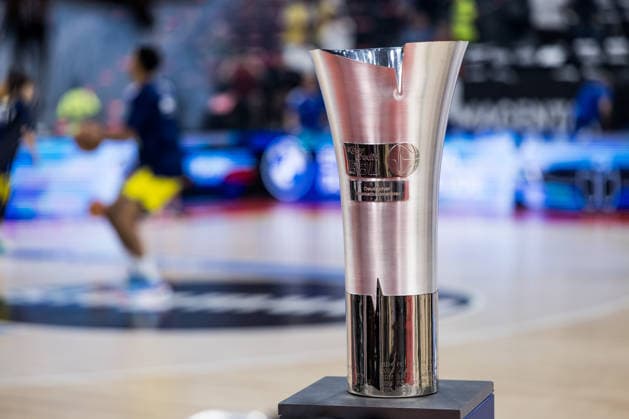 MUNICH, GERMANY - JUNE 21: The championship trophy of easyCredit BBL before the easyCredit Basketball Bundesliga Playoffs Final Game 5 match between FC Bayern Muenchen vs. Alba Berlin at SAP Garden on June 21, 2026 in Munich, Germany. Bavaria Germany Copyright: xSteffiexWunderlx