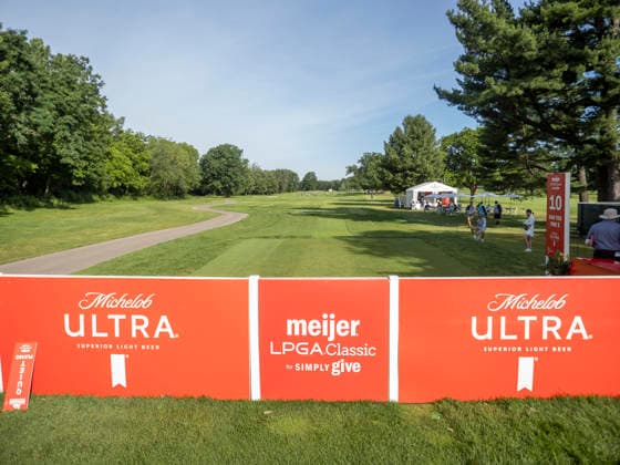 BELMONT, MI - JUNE 21: A general view of the 10th tee box during the final round of the LPGA, Golf Damen Meijer LPGA Classic for Simply Give on June 21, 2026, at Blythefield Country Club in Belmont, Michigan. (Photo by Joseph Weiser Icon Sportswire) GOLF: JUN 21 LPGA Meijer LPGA Classic for Simply Give EDITORIAL USE ONLY Icon260621001