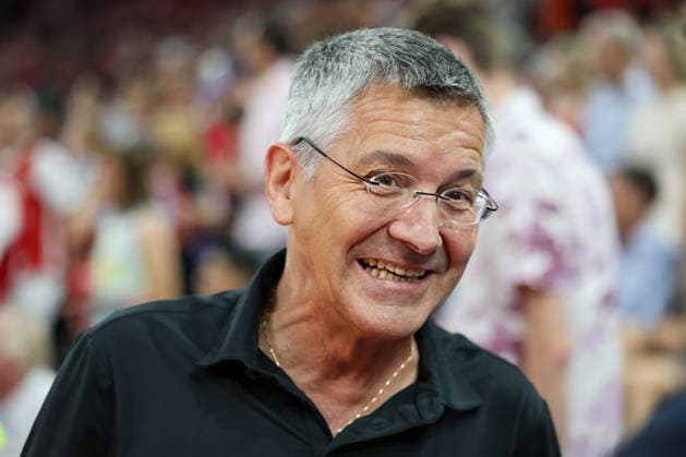Herbert Hainer (FC Bayern Muenchen, Praesident) lacht, GER, FC Bayern Basketball vs. Alba Berlin, Basketball, easycredit Basketball Bundesliga, Playoffs, Finale, Spiel 5, Saison 2025 2026, 21.06.2026, GER, FC Bayern Basketball vs. Alba Berlin, Basketball, easycredit Basketball Bundesliga, Playoffs, Finale, Spiel 5, Saison 2025 2026, 21.06.2026 Muenchen *** Herbert Hainer, President of FC Bayern Munich, laughs, GER, FC Bayern Basketball vs. Alba Berlin, Basketball, easycredit Basketball Bundesliga, Playoffs, Finals, Game 5, 2025–2026 Season, June 21, 2026, GER, FC Bayern Basketball vs. Alba Berlin, Basketball, easycredit Basketball Bundesliga, Playoffs, Finals, Game 5, 2025–2026 Season, June 21, 2026, Munich,detected_source_language Copyright: xEibner-Pressefoto JennixMaulx EP_JML