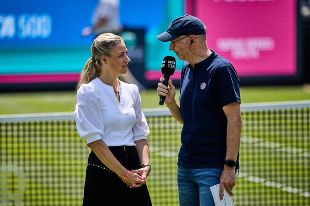 June 21, 2026, Bad Homburg, Hessen, Germany: Angelique Kerber of Germany, Matthias Stach of Germany - MC in interview before the award from Tennis-Club Bad Homburg during the BAD HOMBURG OPEN powered by SOLARWATTT- WTA500 - Womens Tennis, 21.6.2026 in Bad Homburg (Tennis-Club Bad Homburg), Germany - Photo: Tennis 2026: Bad Homburg Open - WTA500: Got An Award  - ZUMAs343 20260621_zsp_s343_006 Copyright: xMathiasxSchulzx