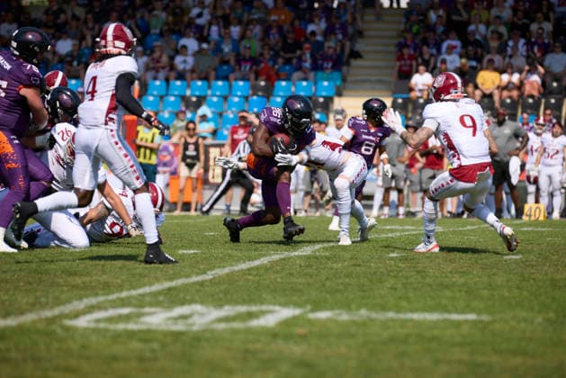 Frankfurt Galaxy - Prag Lions, American Football, European Football Alliance (EFA), Saison 2026, 21.06.2026. 26 Antony Marvyn Bouembe (RB, Frankfurt Galaxy) im Spiel zwischen Frankfurt Galaxy und Prague Lions in der European Football Alliance (EFA) in Frankfurt am Main, Deutschland. Hessen Deutschland *** Frankfurt Galaxy vs. Prague Lions, American Football, European Football Alliance (EFA), 2026 Season, June 21, 2026, Antony Marvyn Bouembe (RB), Frankfurt Galaxy, in the game between the Frankfurt Galaxy and the Prague Lions in the European Football Alliance (EFA) in Frankfurt am Main, Hesse, Germany,detected_source_language PRGatFGY_SCHRICK_DSK_5601