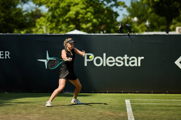 June 21, 2026, Bad Homburg, Hessen, Germany: Anna Blinkova returns with forehand to Solana Sierra of Argentina during the BAD HOMBURG OPEN powered by SOLARWATTT- WTA500 - Womens Tennis, 21.6.2026 in Bad Homburg (Tennis-Club Bad Homburg), Germany - Photo: Tennis 2026: Bad Homburg Open - WTA500: SIERRA 3:6 7:5 6:4 BLINKOVA  - ZUMAs343 20260621_zsp_s343_026 Copyright: xMathiasxSchulzx
