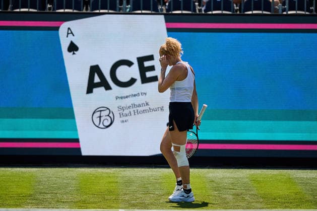 June 21, 2026, Bad Homburg, Hessen, Germany: Katerina Siniakova of Czech Republic reacts on Court during her Match against Liudmila Samsonova during the BAD HOMBURG OPEN powered by SOLARWATTT- WTA500 - Womens Tennis, 21.6.2026 in Bad Homburg (Tennis-Club Bad Homburg), Germany - Photo: Tennis 2026: Bad Homburg Open - WTA500: SAMSONOVA 6:3 7:5 SINIAKOVA  - ZUMAs343 20260621_zsp_s343_038 Copyright: xMathiasxSchulzx