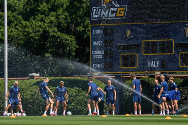 Fotball-VM 2026 Greensboro, USA 20260621. Trening med Norges herrelandslag i fotball pa The University of North Carolina Greensboro (UNCG). Foto: Fredrik Varfjell NTB Greensboro USA EDITORIAL USE ONLY. RESTRICTED USE FOR BETTING COMPANIES Ref:_SPOugKOLWQDP7U.jpg *** 2026 FIFA World Cup, Greensboro, USA, June 21, 2026  Copyright: xFredrikxVarfjellx xNTBx