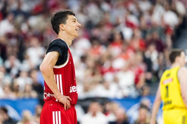 MUNICH, GERMANY - JUNE 21: Vladimir Lucic (FC Bayern Muenchen, 11) during the easyCredit Basketball Bundesliga Playoffs Final Game 5 match between FC Bayern Muenchen vs. Alba Berlin at SAP Garden on June 21, 2026 in Munich, Germany. Bavaria Germany Copyright: xSteffiexWunderlx