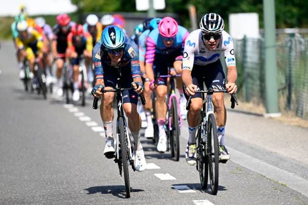 Baloise Belgium Tour 2026 Stage 5 HOEILAART, BELGIUM - JUNE 21 : Rider of Team Movistar in action during stage 5 of the 95th edition of Baloise Tour of Belgium an UCI ProSeries 2.Pro cycling road race stage for Men Elite of 183.6 km with start in Gingelom and finish in Hoeilaart on June 21, 2026 in Hoeilaart, Belgium, 21 06 2026 ( Motordriver Stephan Boone - Hoeilaart Belgium  Copyright: xTomasxSiskx