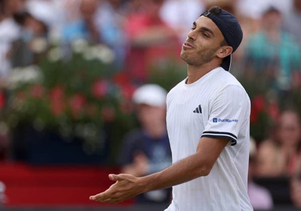 Francisco Cerundolo of Argentina reacts in frustration HSBC Queen s Club Championships, Day Sixteen, Tennis, Queen s Club, West Kensington, London, UK - 21 Jun 2026London Queen s Club United Kingdom  Copyright: xEllaxLing Shutterstockx 16929308f