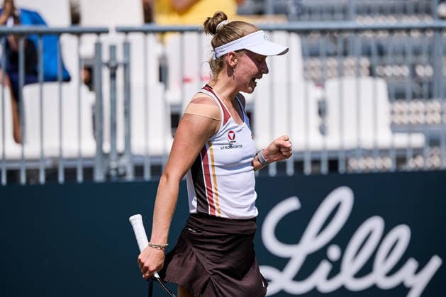 June 21, 2026, Bad Homburg, Hessen, Germany: Sinja Kraus of Austria reacts with clenched fist during her Match against Renata Zarazua of Mexico during the BAD HOMBURG OPEN powered by SOLARWATTT- WTA500 - Womens Tennis, 21.6.2026 in Bad Homburg (Tennis-Club Bad Homburg), Germany - Photo: Tennis 2026: Bad Homburg Open - WTA500: KRAUS 6:2 7:5 ZARAZUA  - ZUMAs343 20260621_zsp_s343_078 Copyright: xMathiasxSchulzx