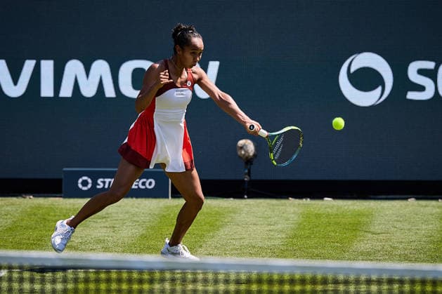 June 21, 2026, Bad Homburg, Hessen, Germany: Leylah Fernandez of Canada returns with forehand to Katie Boulter of Great Britain during the BAD HOMBURG OPEN powered by SOLARWATTT- WTA500 - Womens Tennis, 21.6.2026 in Bad Homburg (Tennis-Club Bad Homburg), Germany - Photo: Tennis 2026: Bad Homburg Open - WTA500: FERNANDEZ 6:7 6:3 6:3 BOULTER  - ZUMAs343 20260621_zsp_s343_079 Copyright: xMathiasxSchulzx